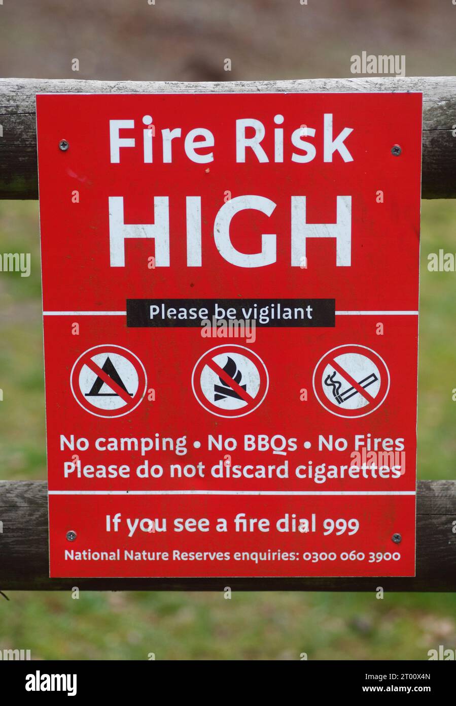 High fire risk warning sign. Stock Photo