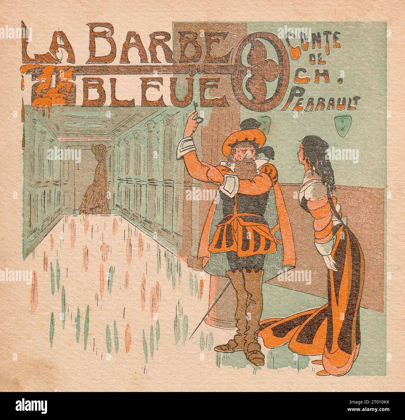 Bluebeard Illustration published in "Les contes de Perrault", by