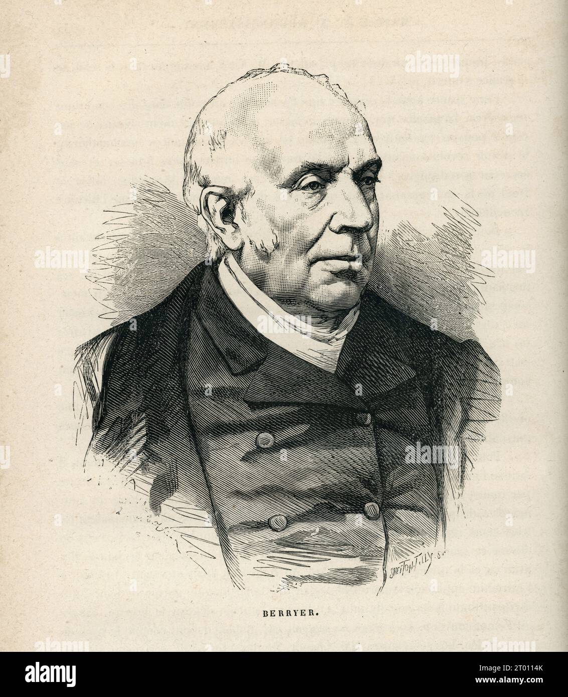 Portrait of PierreAntoine Berryer. Illustrator A. Gilbert. Engravers Joseph Burn Smeeton