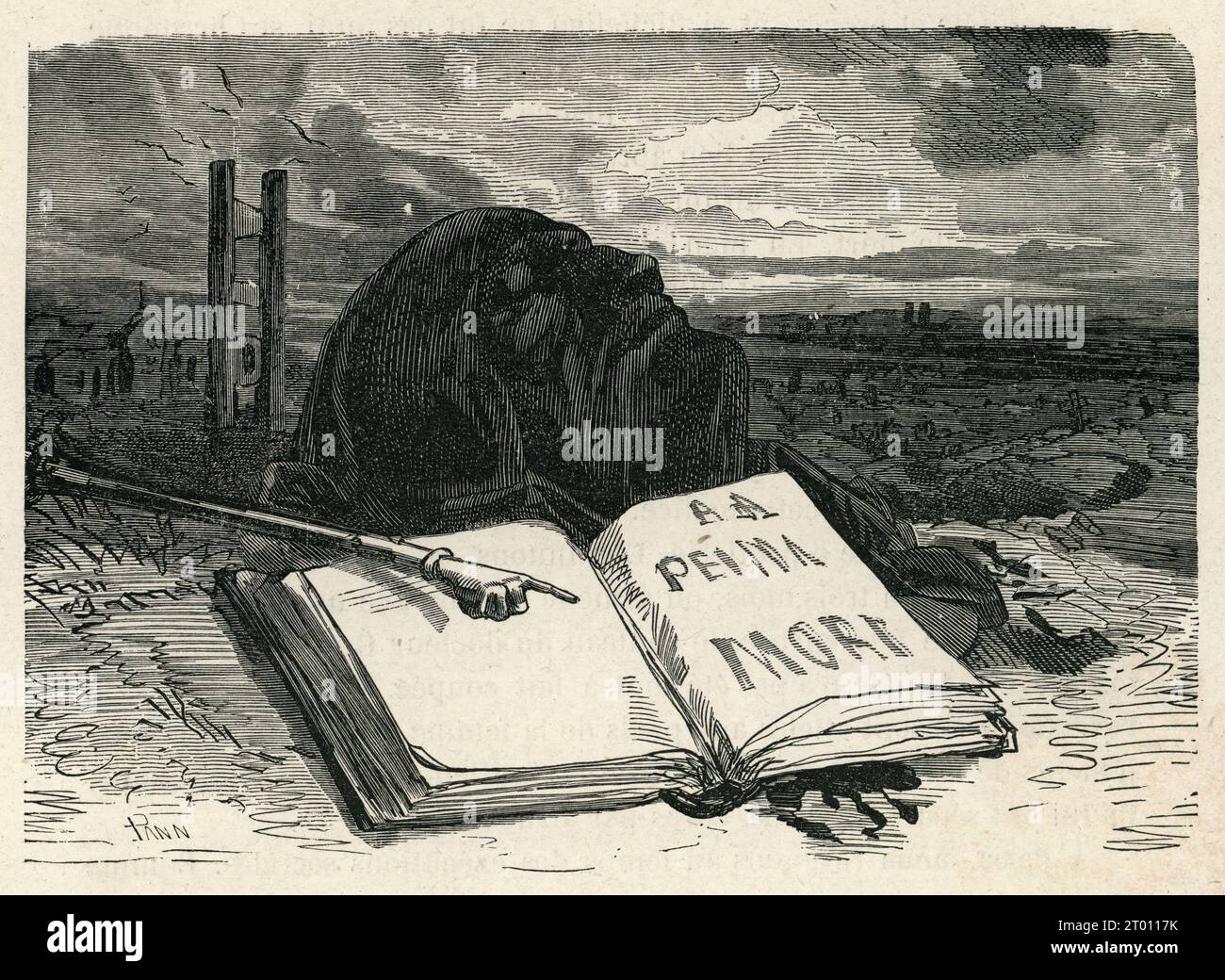 The instruments of the law. Illustrator: Gavarni. Illustration from 'Le ...