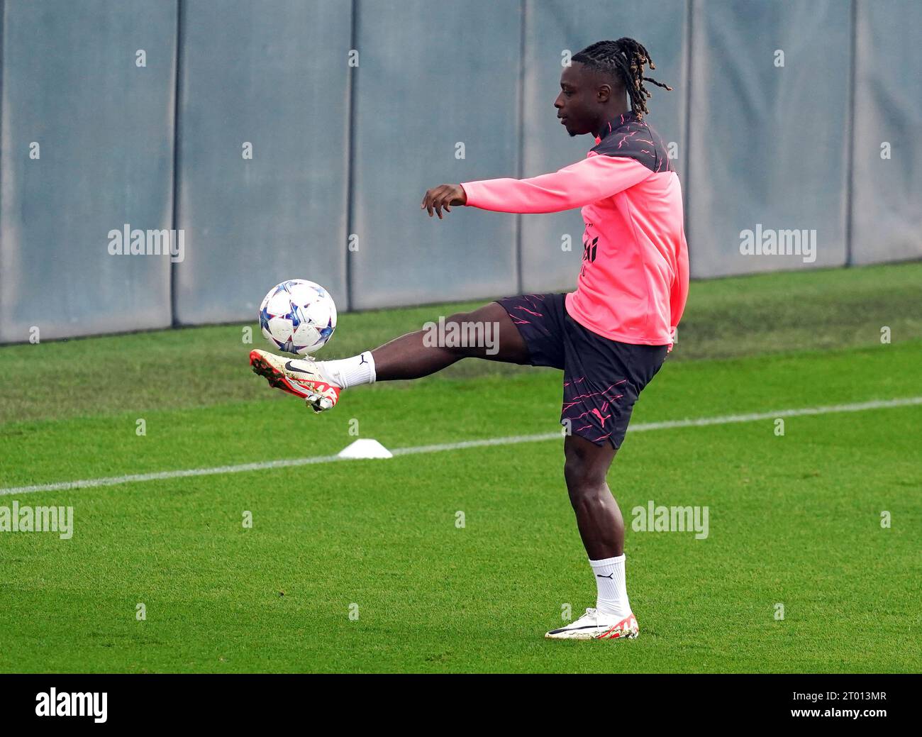 Manchester City's Jeremy Doku during a training session at the City Football Academy, Manchester. Picture date: Tuesday October 3, 2023. Stock Photo
