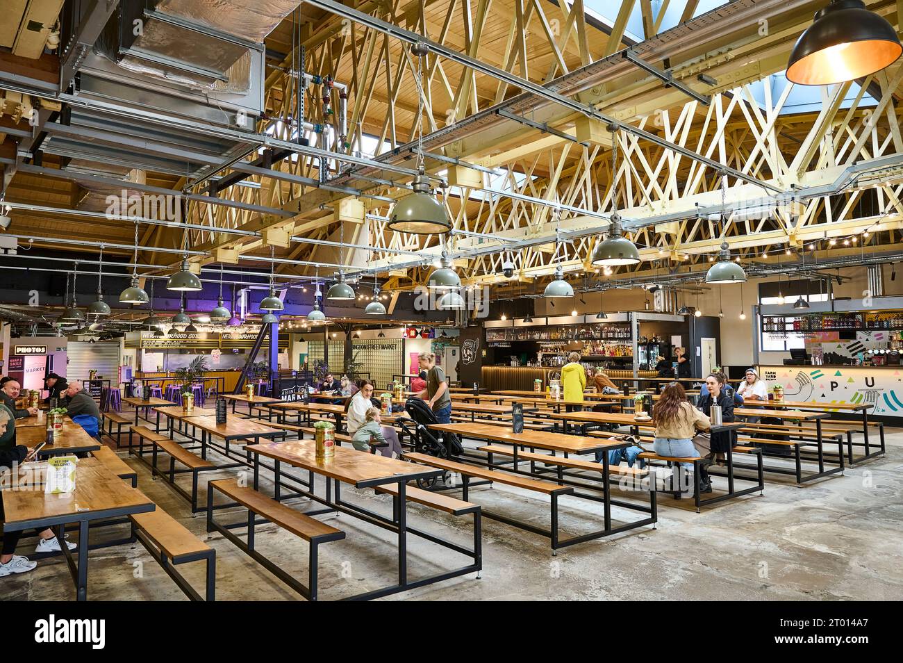 Interior of the Abingdon street market retail food outlet in Blackpool