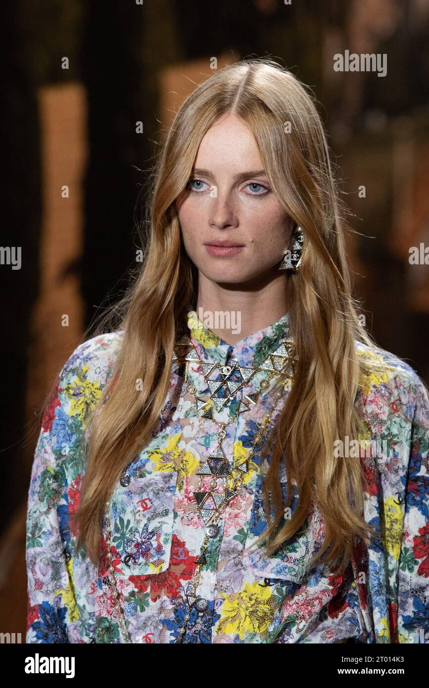 Model Rianne Van Rompaey walks the runway during Louis Vuitton