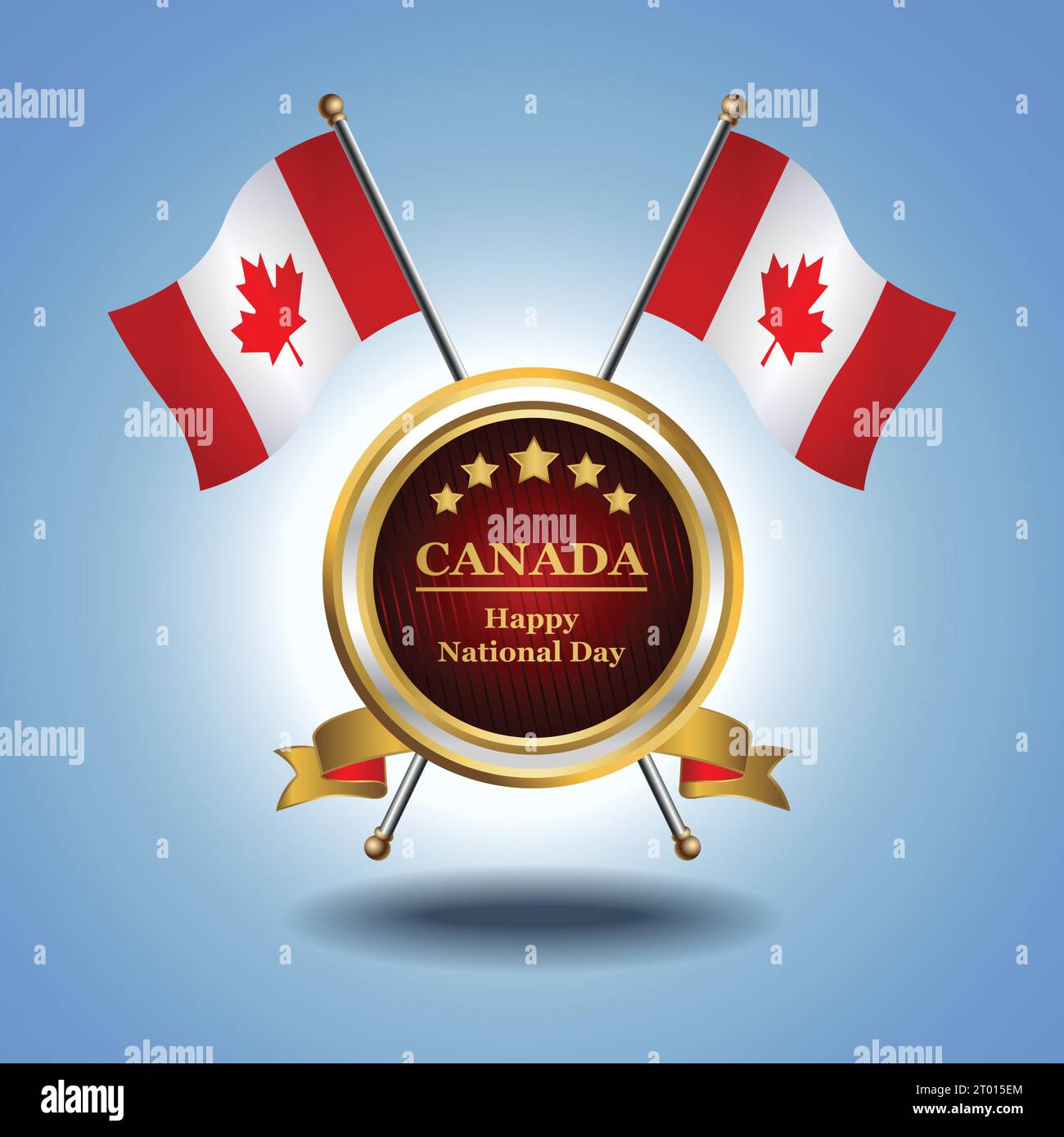 Small National flag of Canada on Circle With garadasi blue background ...