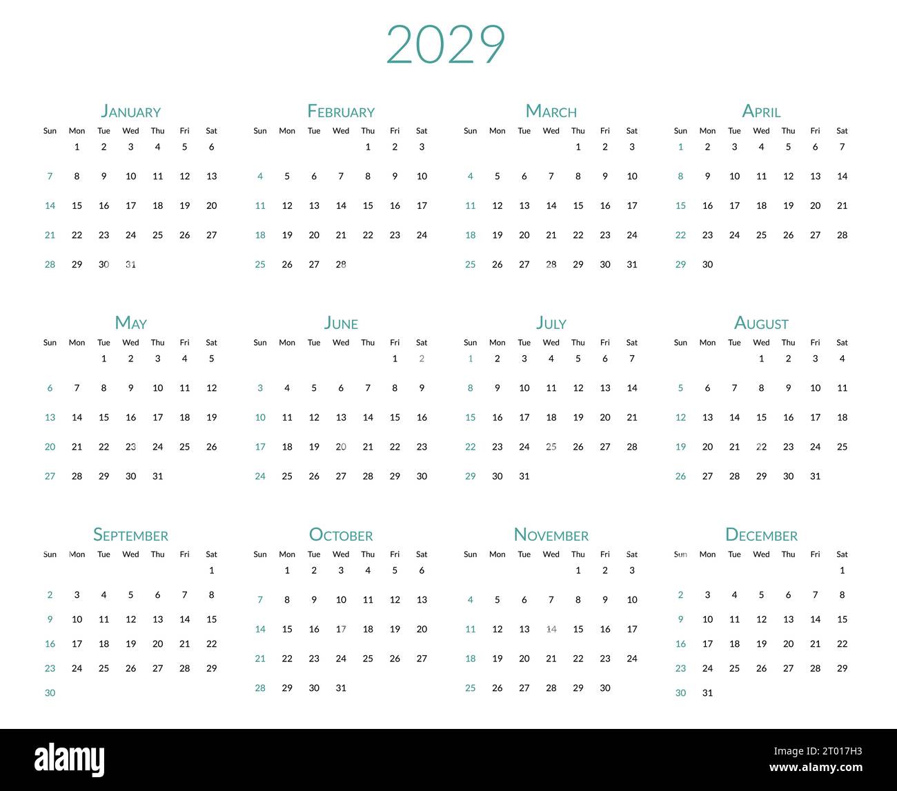 July 2029 Stock Vector Images - Alamy