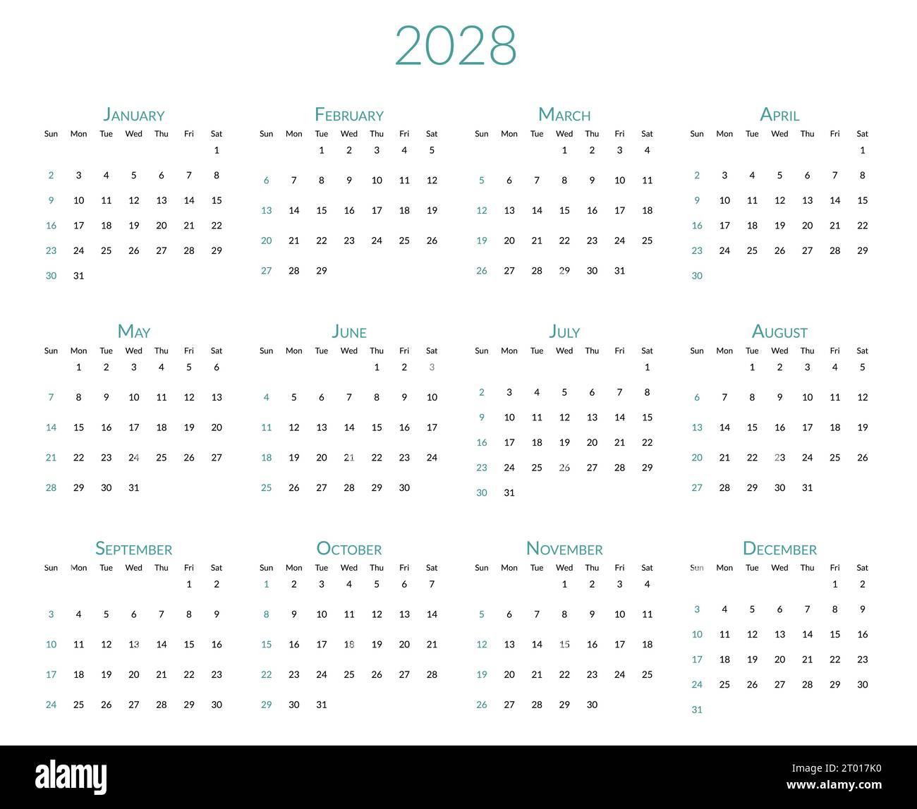 March 2028 Stock Vector Images - Alamy