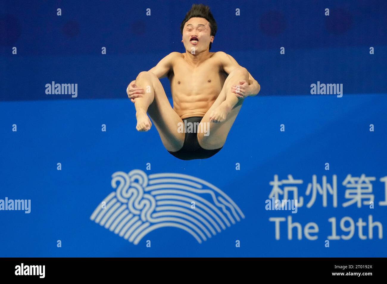 South Korea's Woo Haram competes in the Diving Men's 3m Springboard