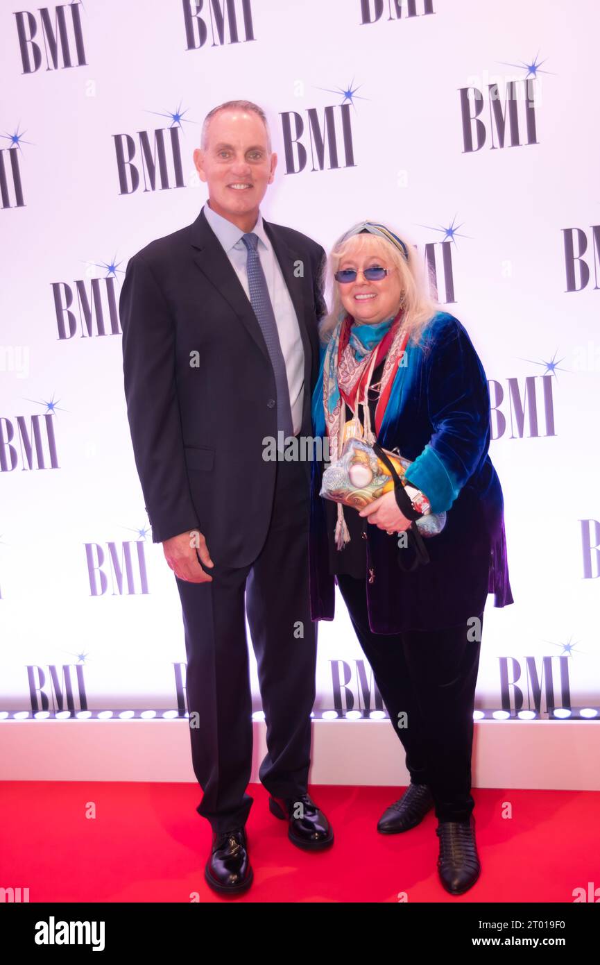London, United Kingdom. 2nd October 2023. Robin Gibb's widow collects a BMI Award for Staying Alive. Cristina Massei/Alamy Live News Stock Photo