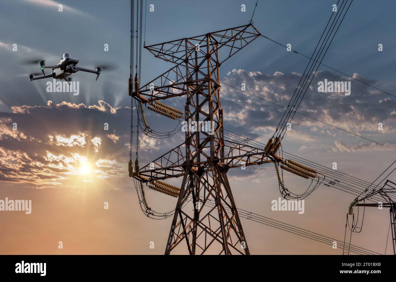 managing the electric grid, drone uav inspection technology on high