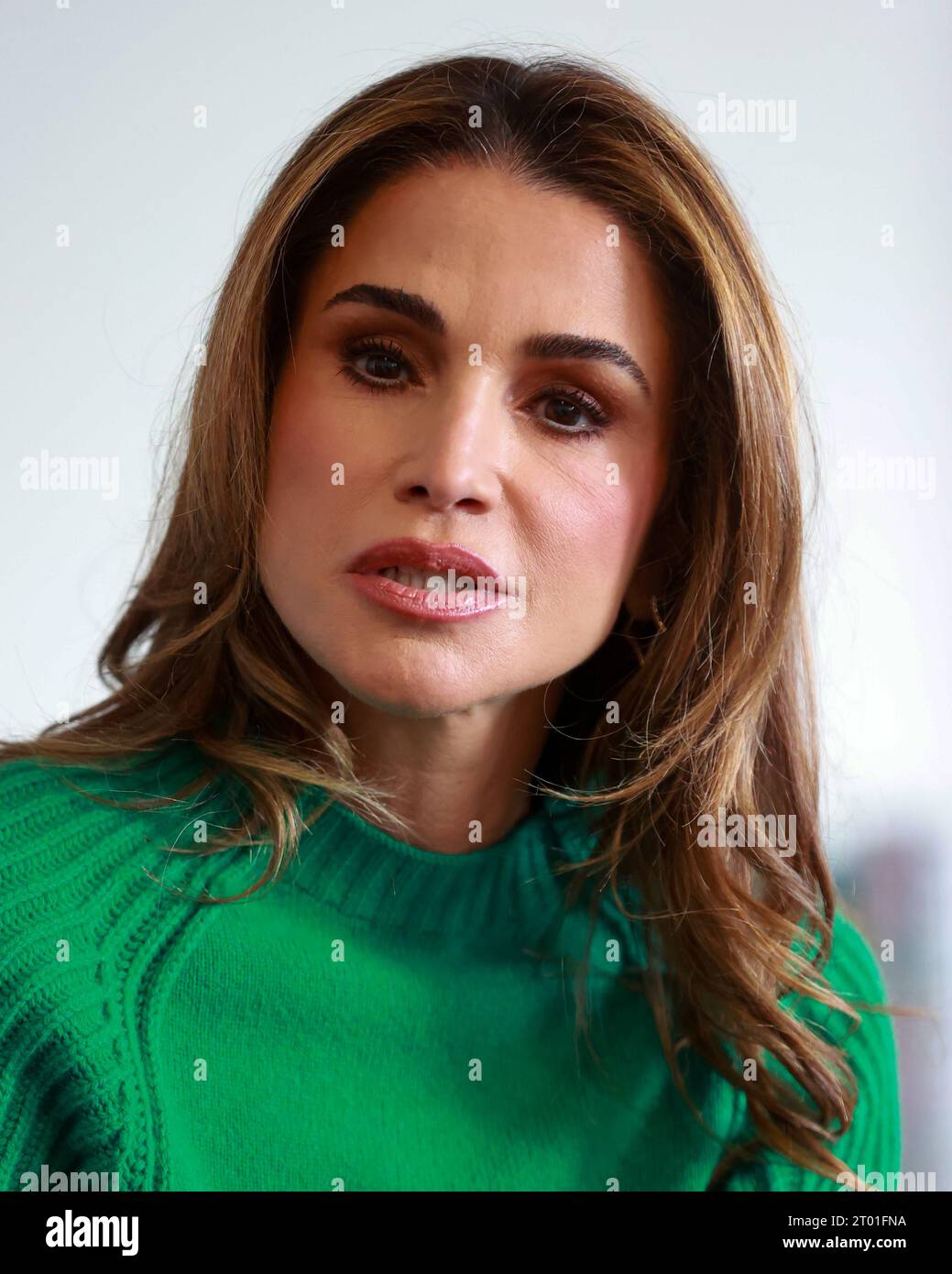 Queen Rania of Jordan during her visit to the Conway Education Centre ...