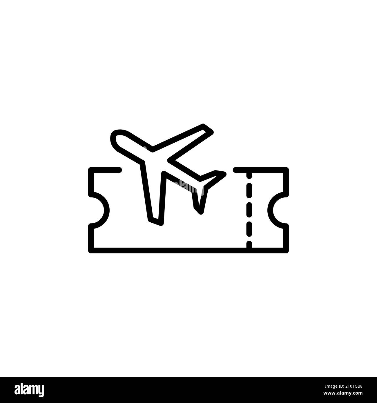 Template airline ticket icon outline vector. Fly trip. Airport travel Stock Vector