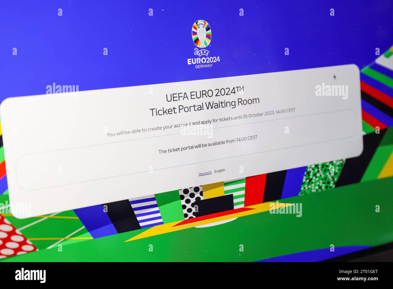Zagreb, Croatia. 03rd Oct, 2023. Photo taken on October 2023 in Zagreb,  Croatia shows illustration for ticket applications for UEFA EURO 2024  through the official UEFA ticketing platform. Over 1.2 million tickets