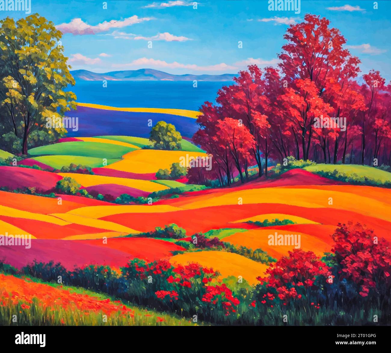 "Highresolution of painting entitled The Beauty of Nature. The artwork