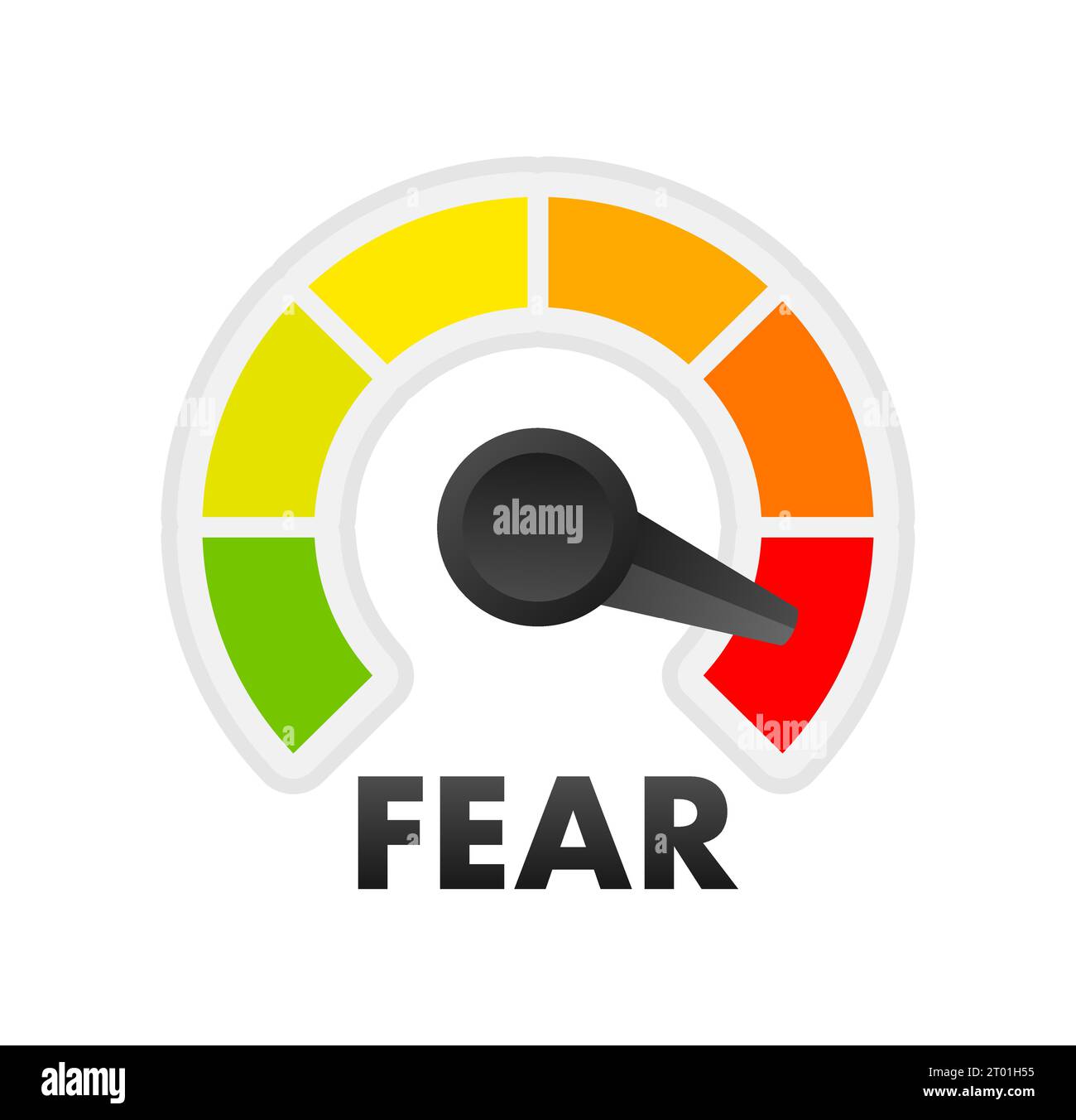 Fear Level Meter, measuring scale. Fear Level speedometer indicator. Vector stock illustration Stock Vector