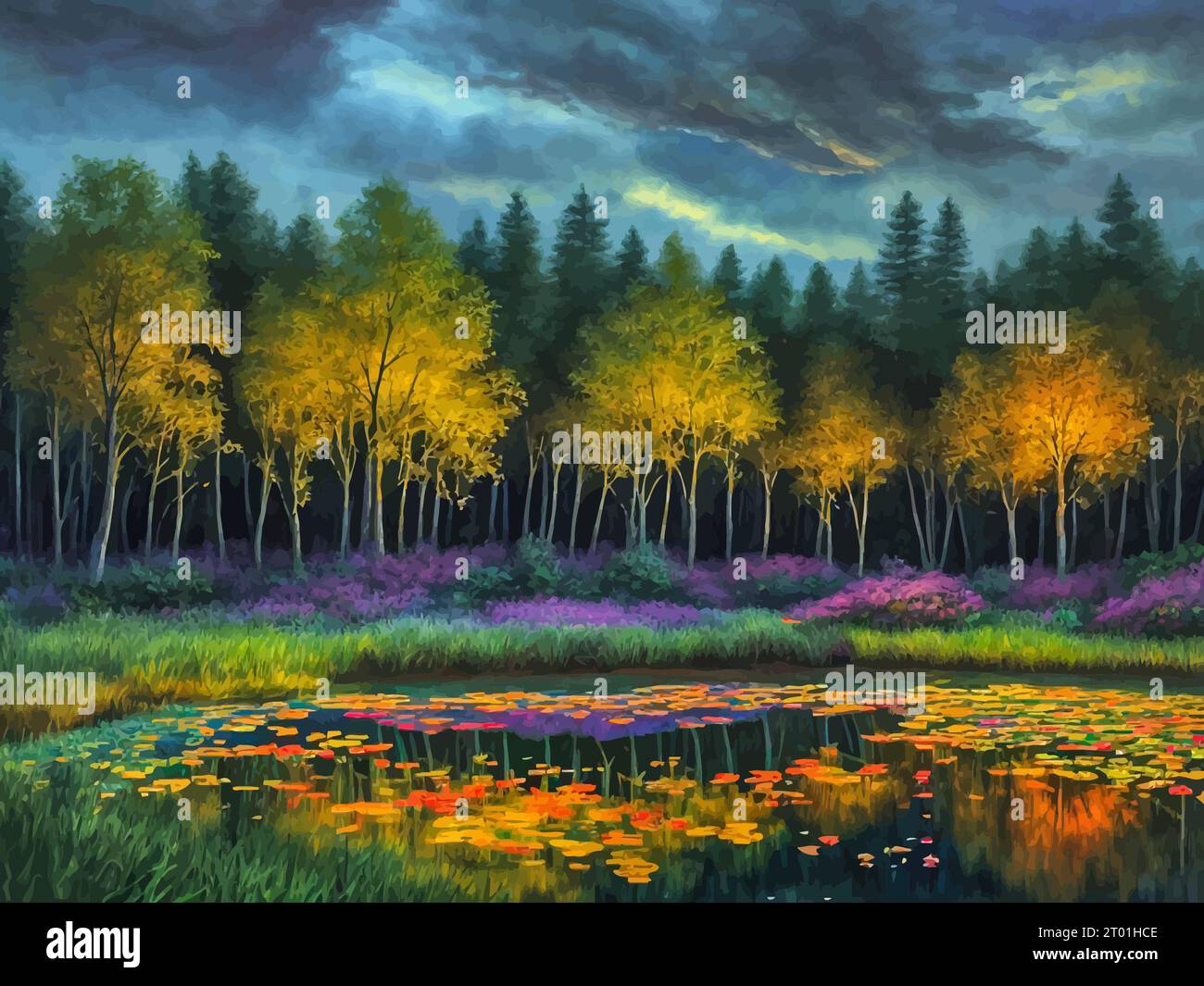 "Highresolution of painting entitled The Beauty of Nature. The artwork