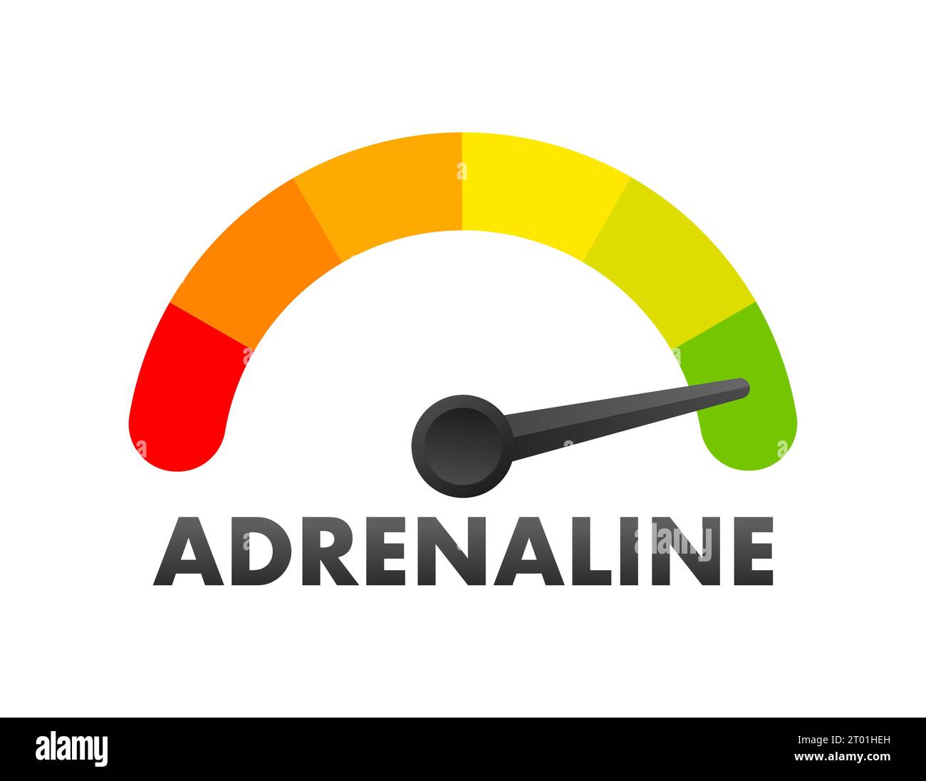 Adrenaline Level Meter, measuring scale. Adrenaline speedometer