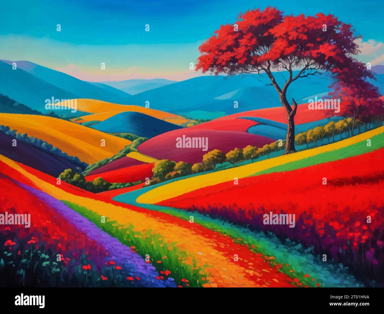 "Highresolution of painting entitled The Beauty of Nature. The artwork