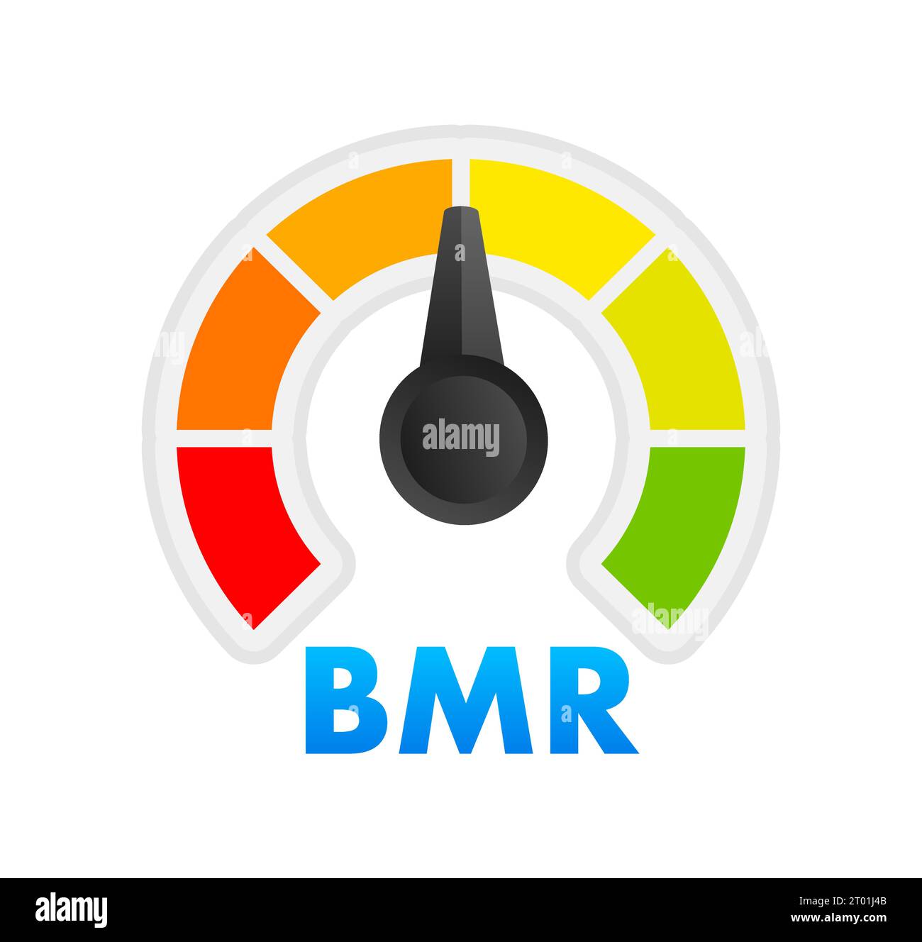 BMR Level Meter, measuring scale. Basal Metabolic Rate Level speedometer indicator. Vector stock illustration Stock Vector