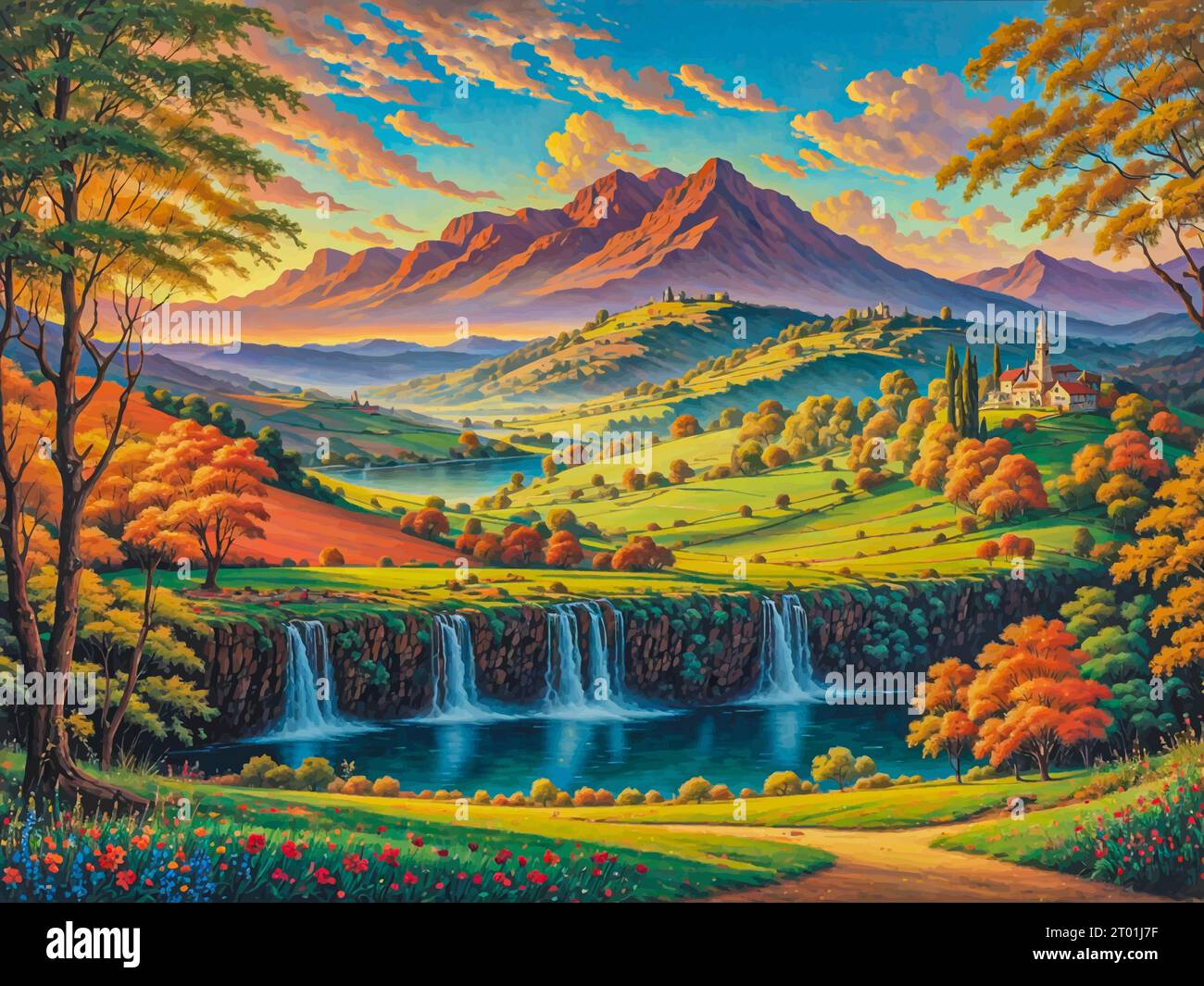 "Highresolution of painting entitled The Beauty of Nature. The artwork