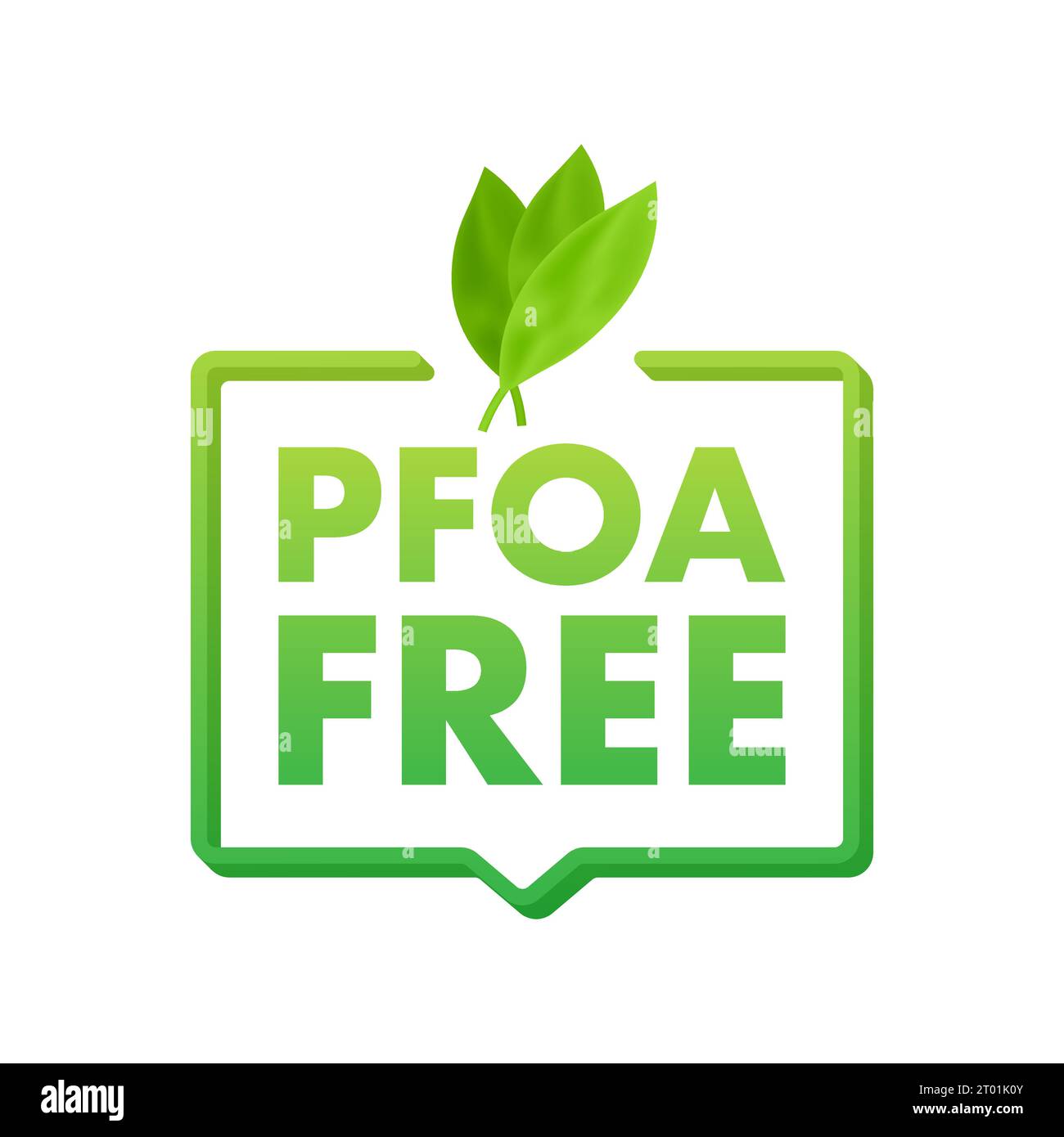 Pfas Free label. Proper nutrition, healthy eating. Pfas Free sign