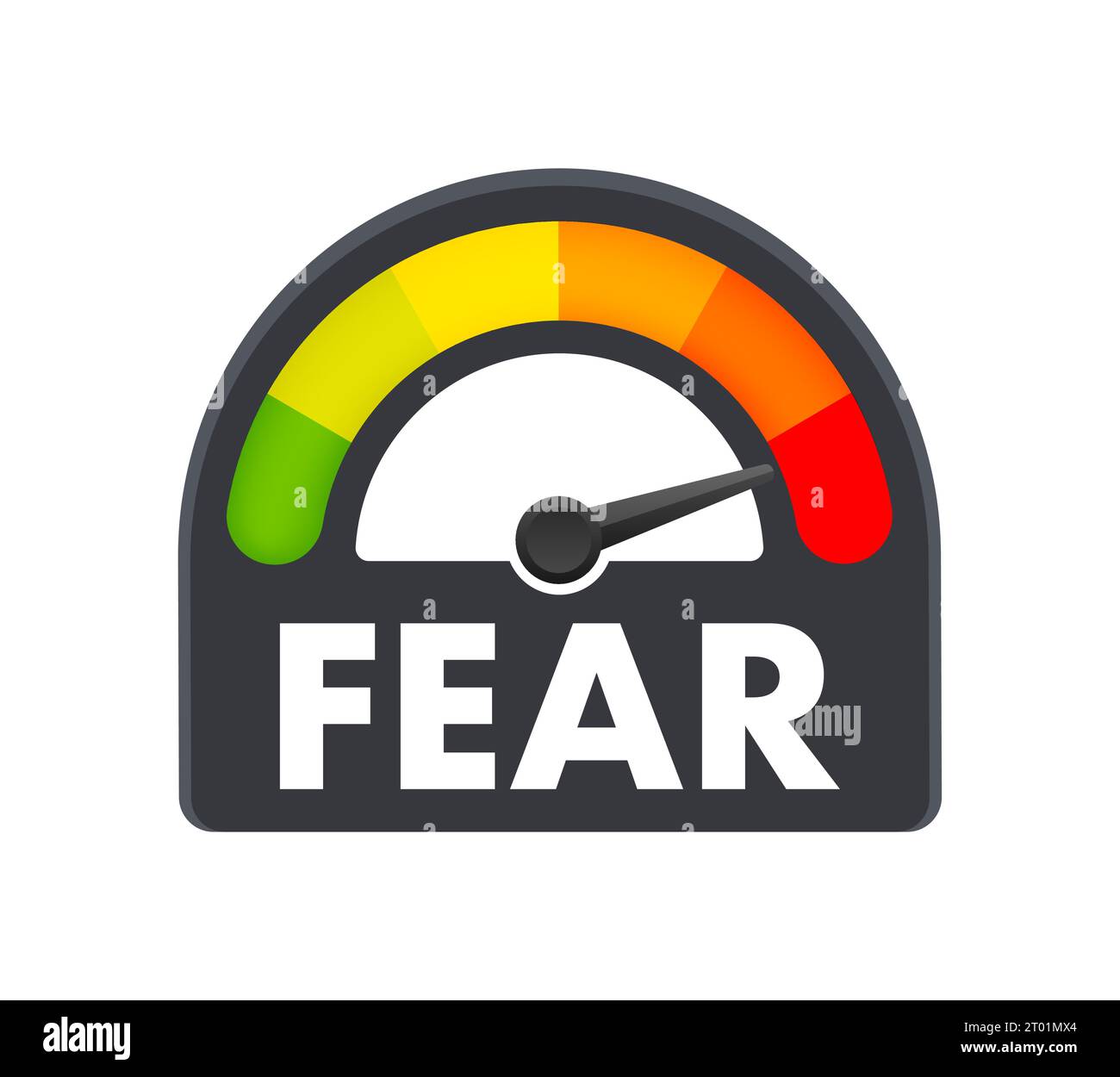 Fear Level Meter, measuring scale. Fear Level speedometer indicator. Vector stock illustration Stock Vector