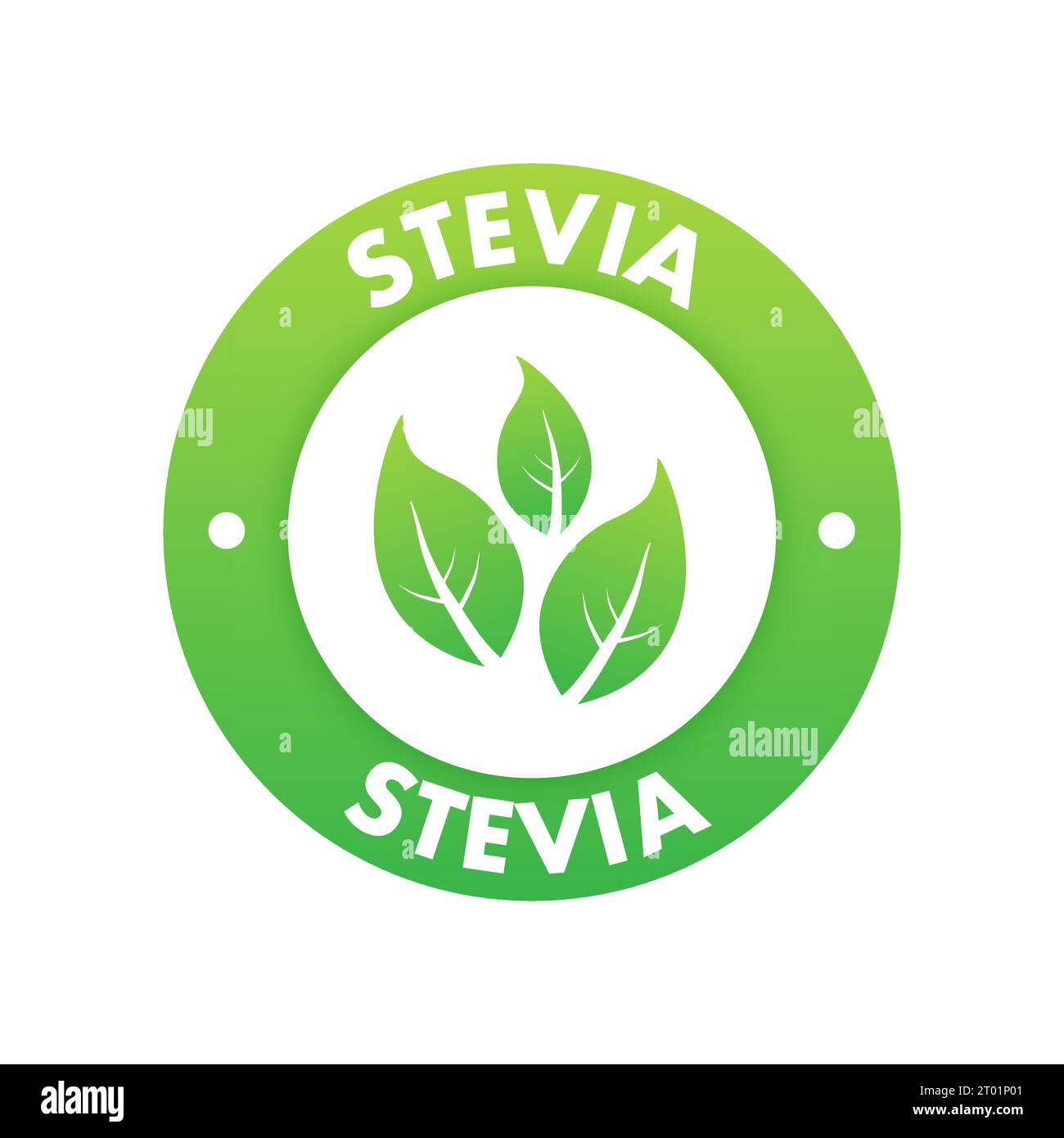 Stevia label. Sugar substitute. 100 natural stevia. Eco, organic and