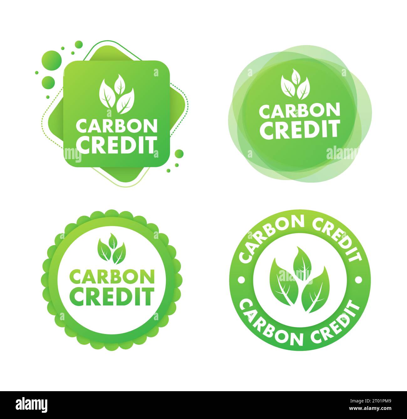 Carbon Credit green sign. CO2 Emission reduction. Carbon sequestration