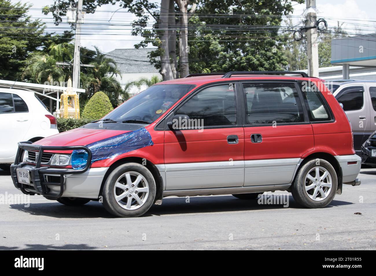 Chiangmai, Thailand -   November 30 2020: Private Mitsubishi Space Runner Van Car. On road no.1001, 8 km from Chiangmai city. Stock Photo