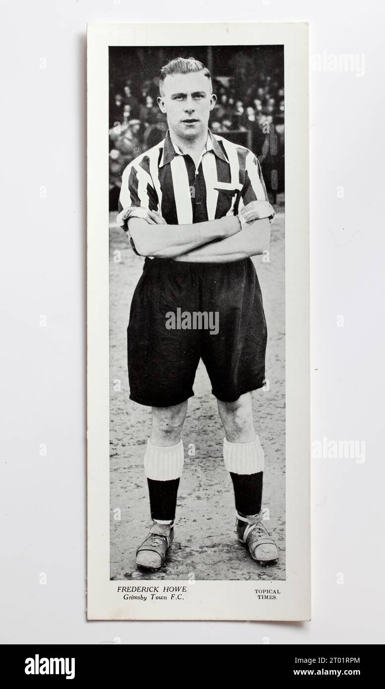 Frederick Howe Grimsby Town FC - 1930s Topical Times Football Photo Card Stock Photo