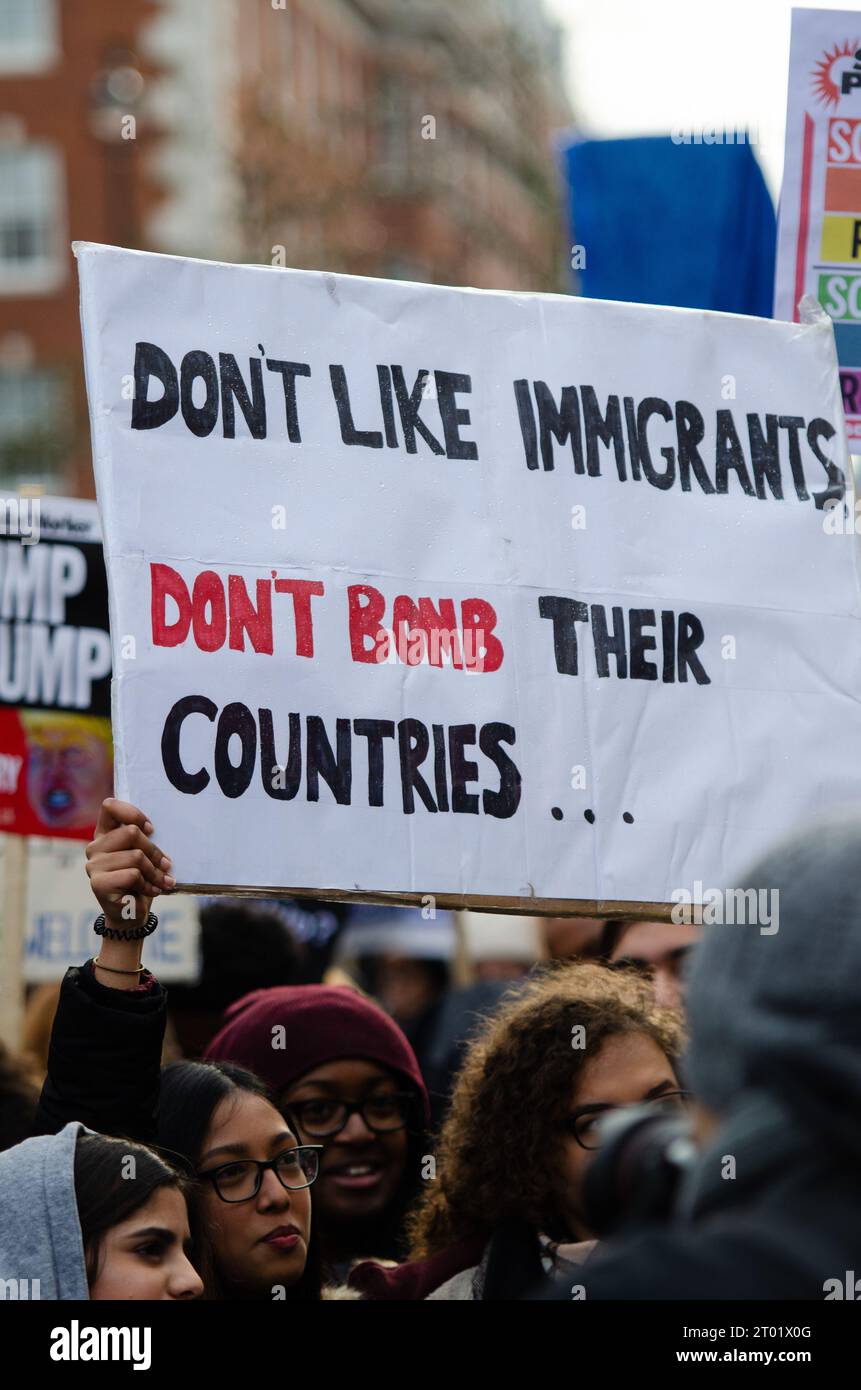 Placard at a protest march against Donald Trump's 'Muslim ban ...