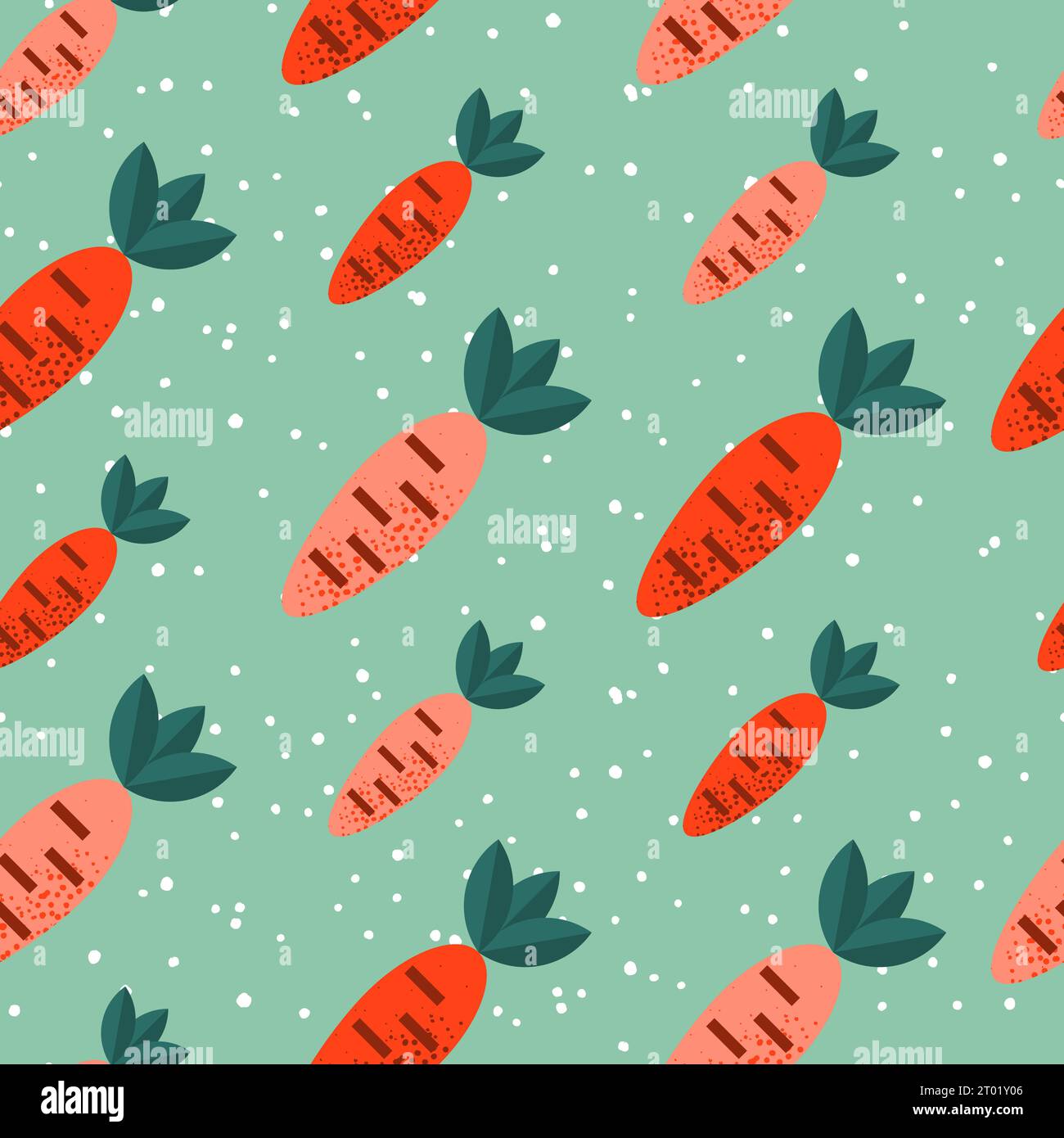 Seamless pattern with carrot. Vegetarian food. Vector. Stock Vector