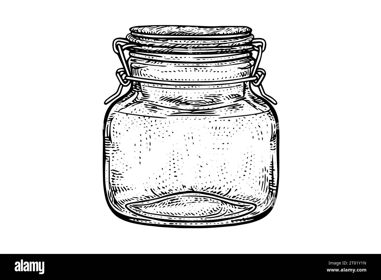Empty jar hand drawn ink sketch. Engraved vector illistration. Stock Vector