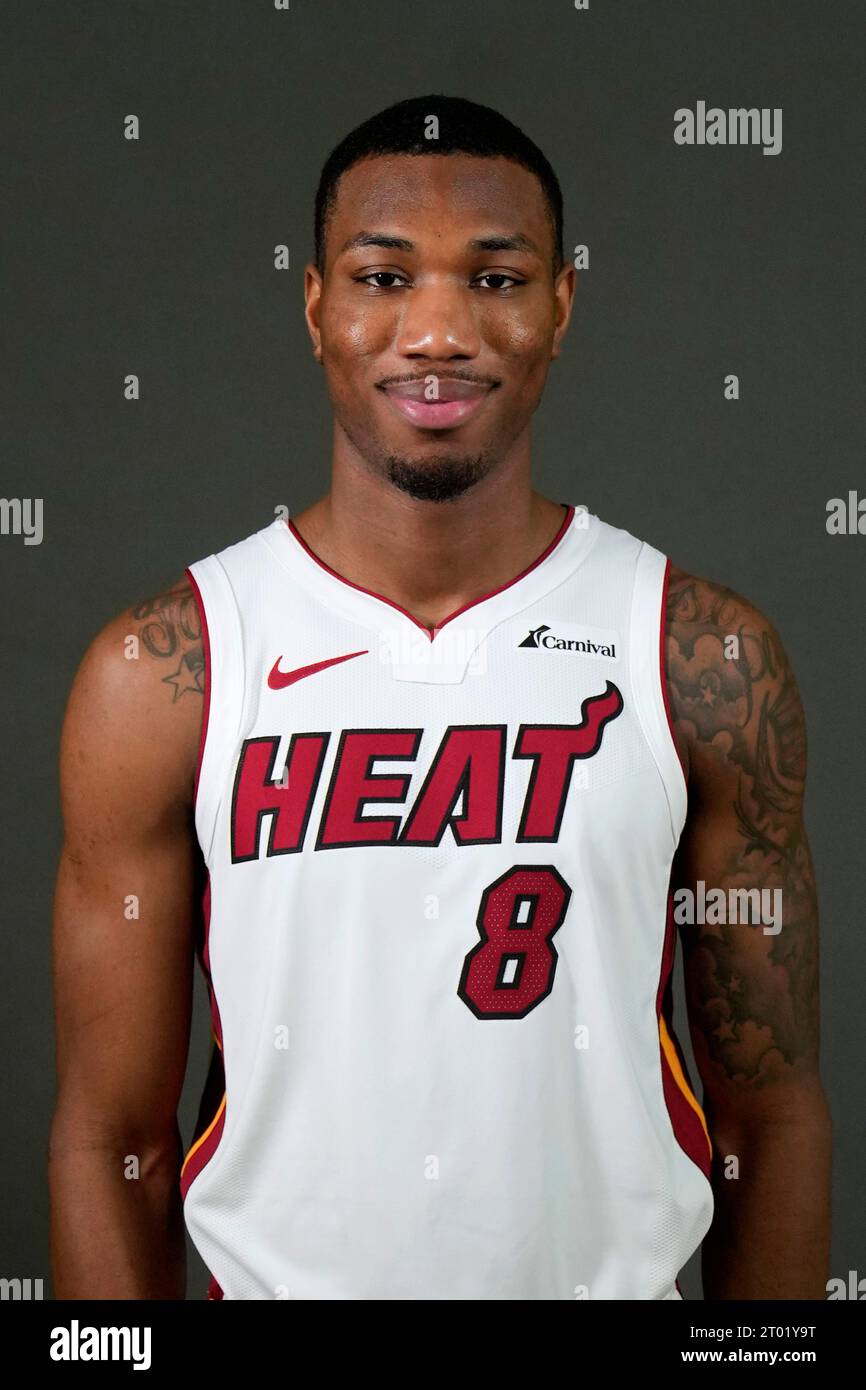 Miami Heat forward Jamal Cain poses for a photo during the NBA