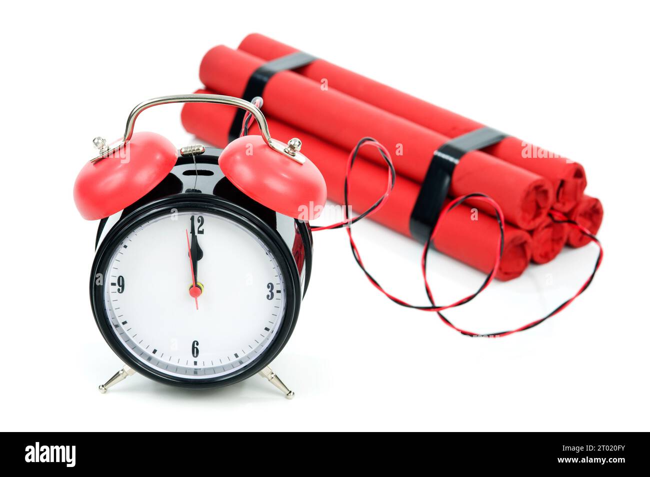 Time Bomb Dynamite wired to an alarm clock Stock Photo Alamy