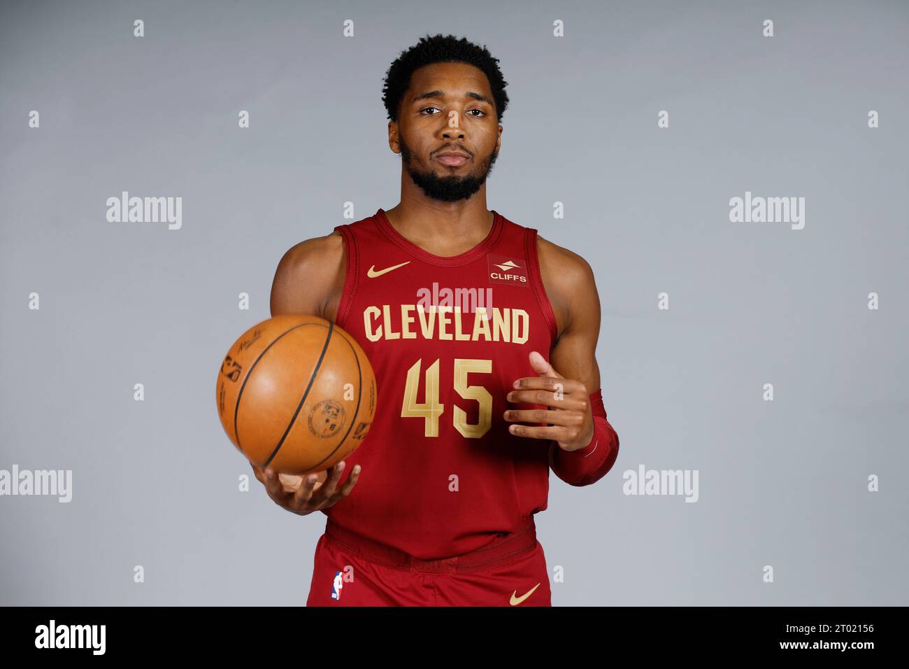 Cleveland Cavaliers guard Donovan Mitchell poses for a portrait