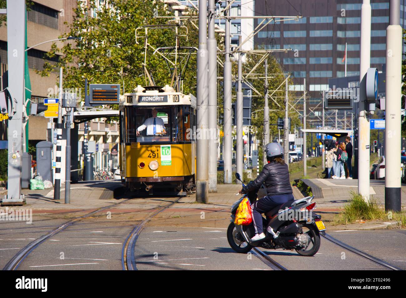 Tram /Rotterdam Netherlands Stock Photo