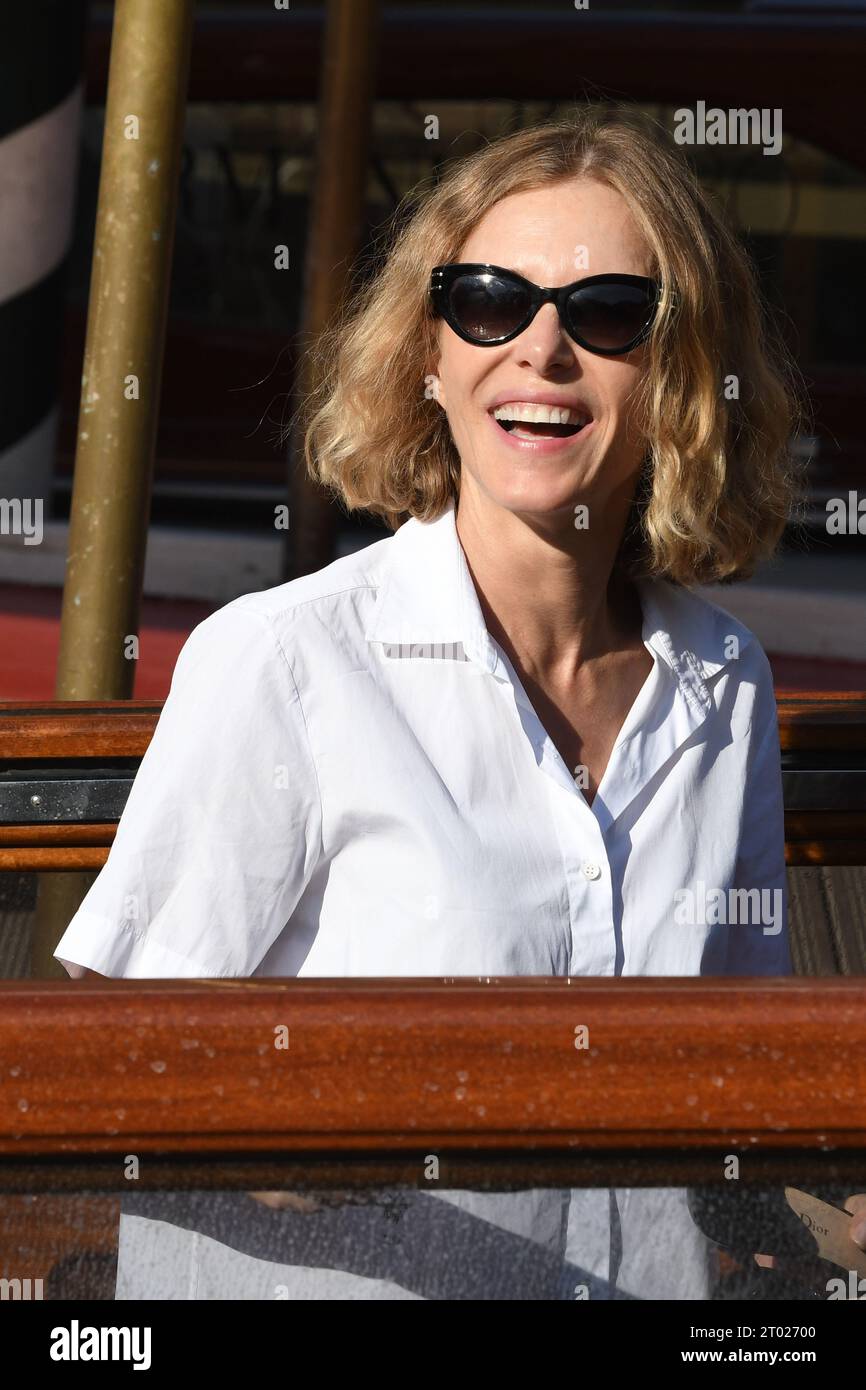 VENICE, ITALY - SEPTEMBER 07: Pascale Arbillot, arrives at the Hotel