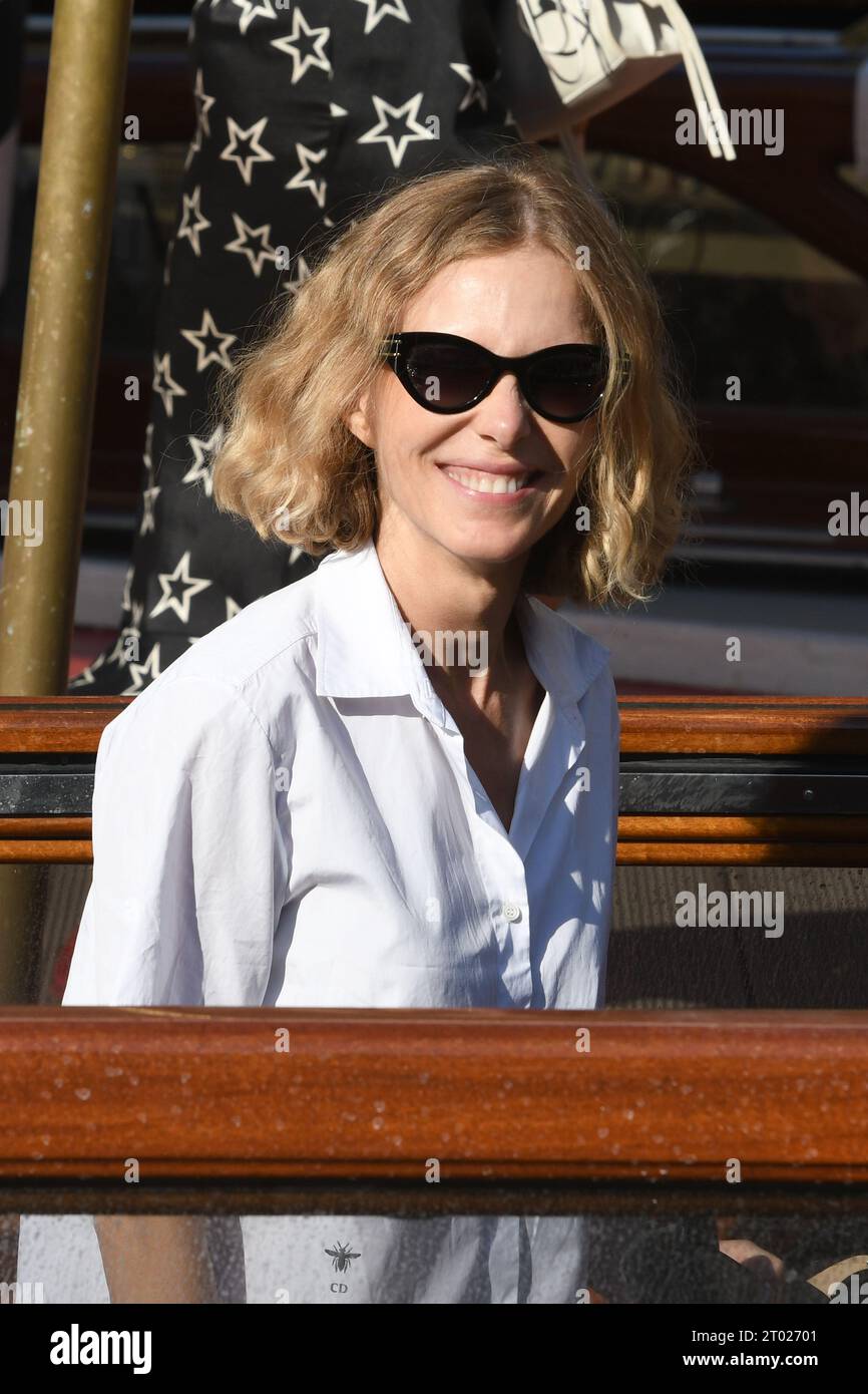 VENICE, ITALY - SEPTEMBER 07: Pascale Arbillot, arrives at the Hotel