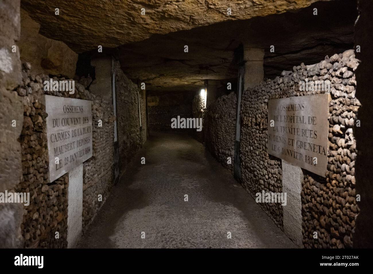 In the Paris a long underground path with structures formed