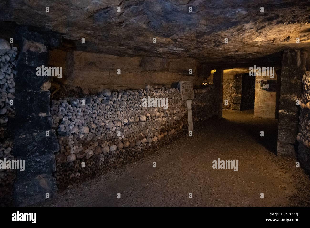 In the Paris a long underground path with structures formed