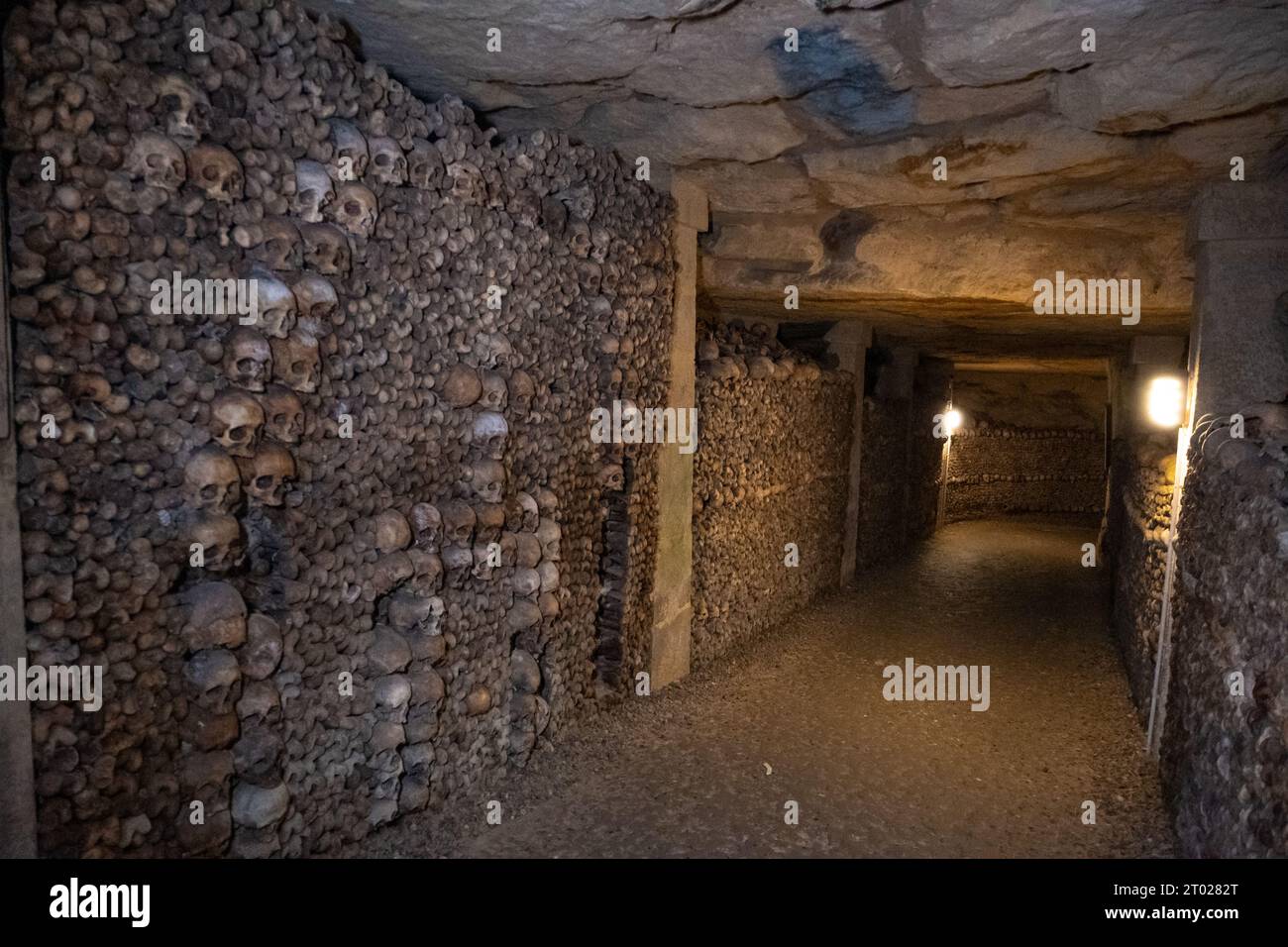 In the Paris a long underground path with structures formed
