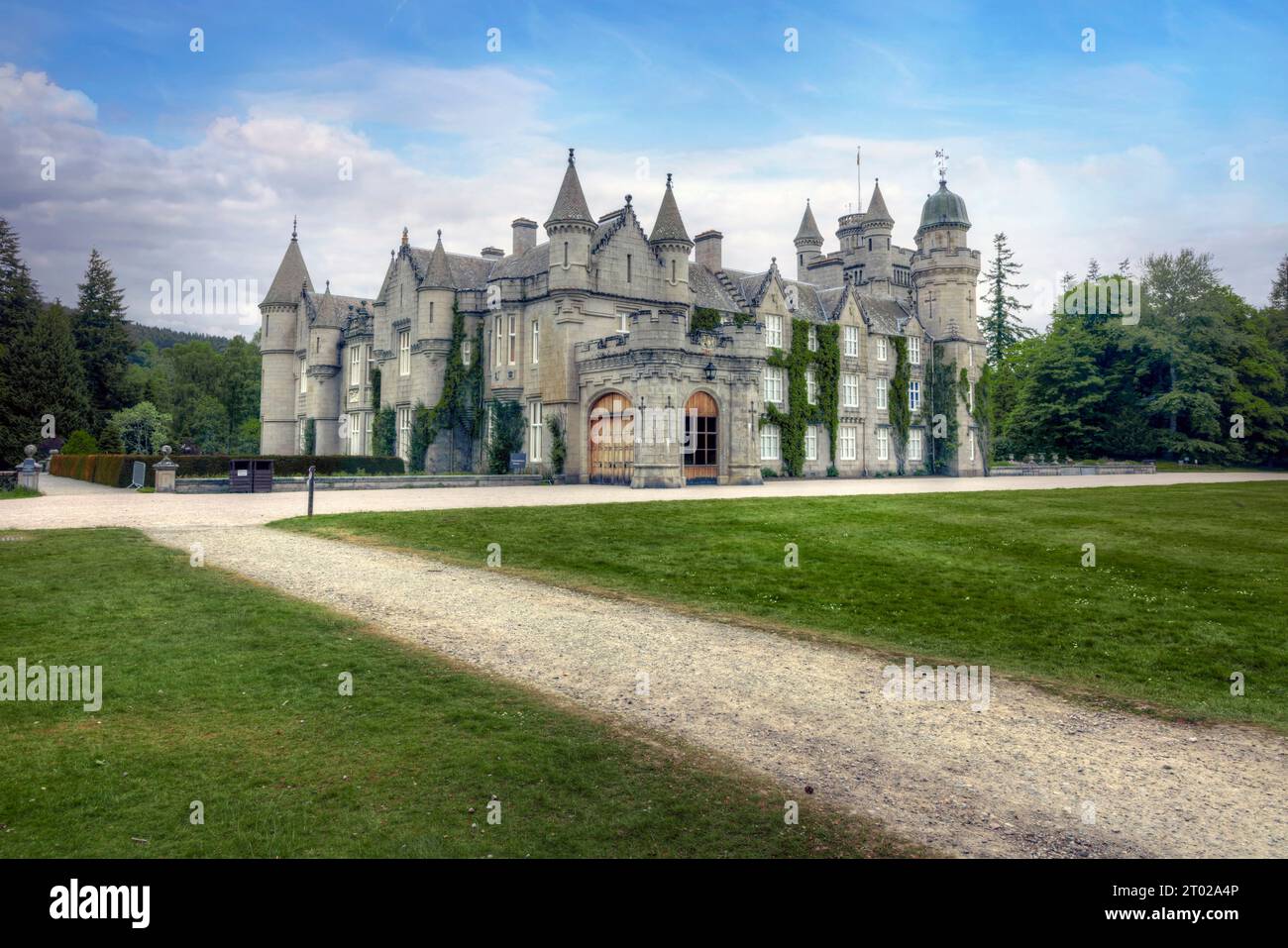 The summer residence of the British Royal Family is Balmoral Castle in Aberdeenshire, Scotland Stock Photo