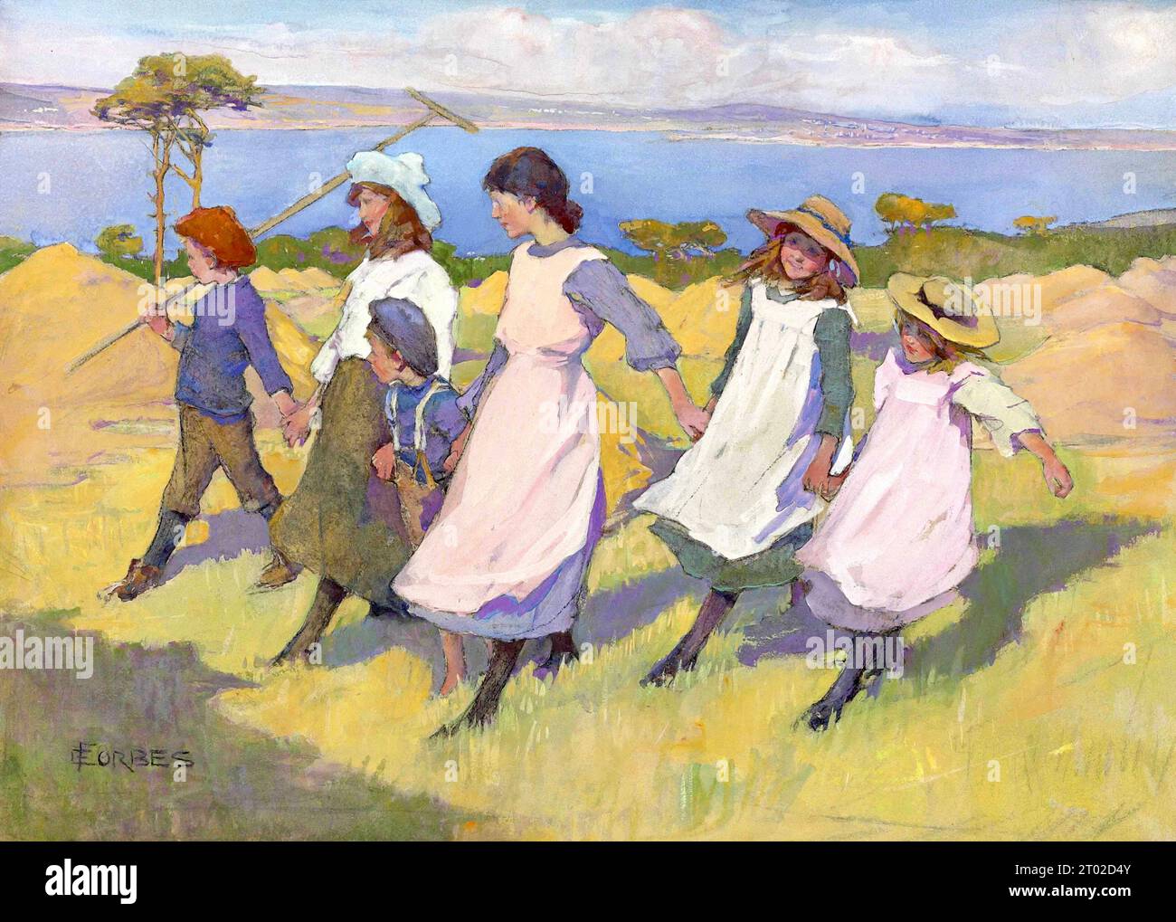 Children gathering nuts hires stock photography and images Alamy