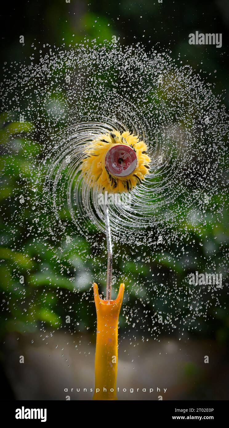 Paint roller water splashing like galaxy Stock Photo Alamy