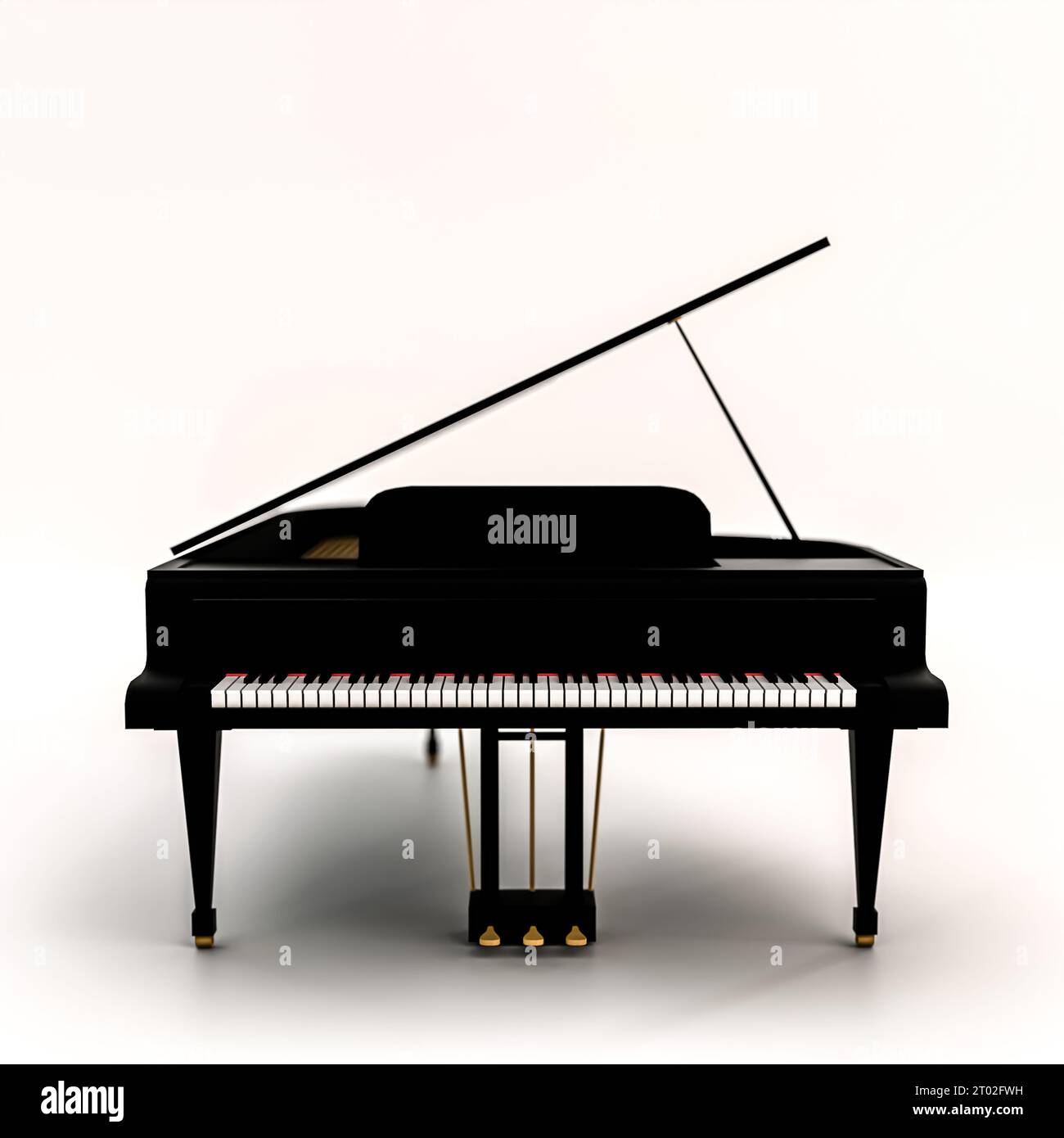 grand piano isolated on white background 3d illustration Stock Photo ...