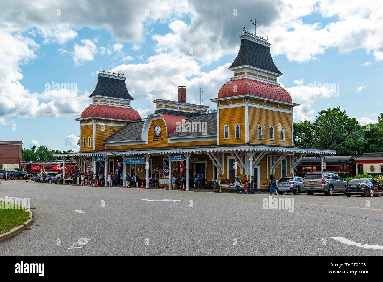 North Conway Scenic Railroad Train Station, New Hampshire, USA Stock