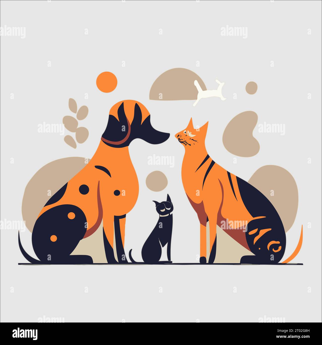 Simple Vector cat and dog Stock Vector