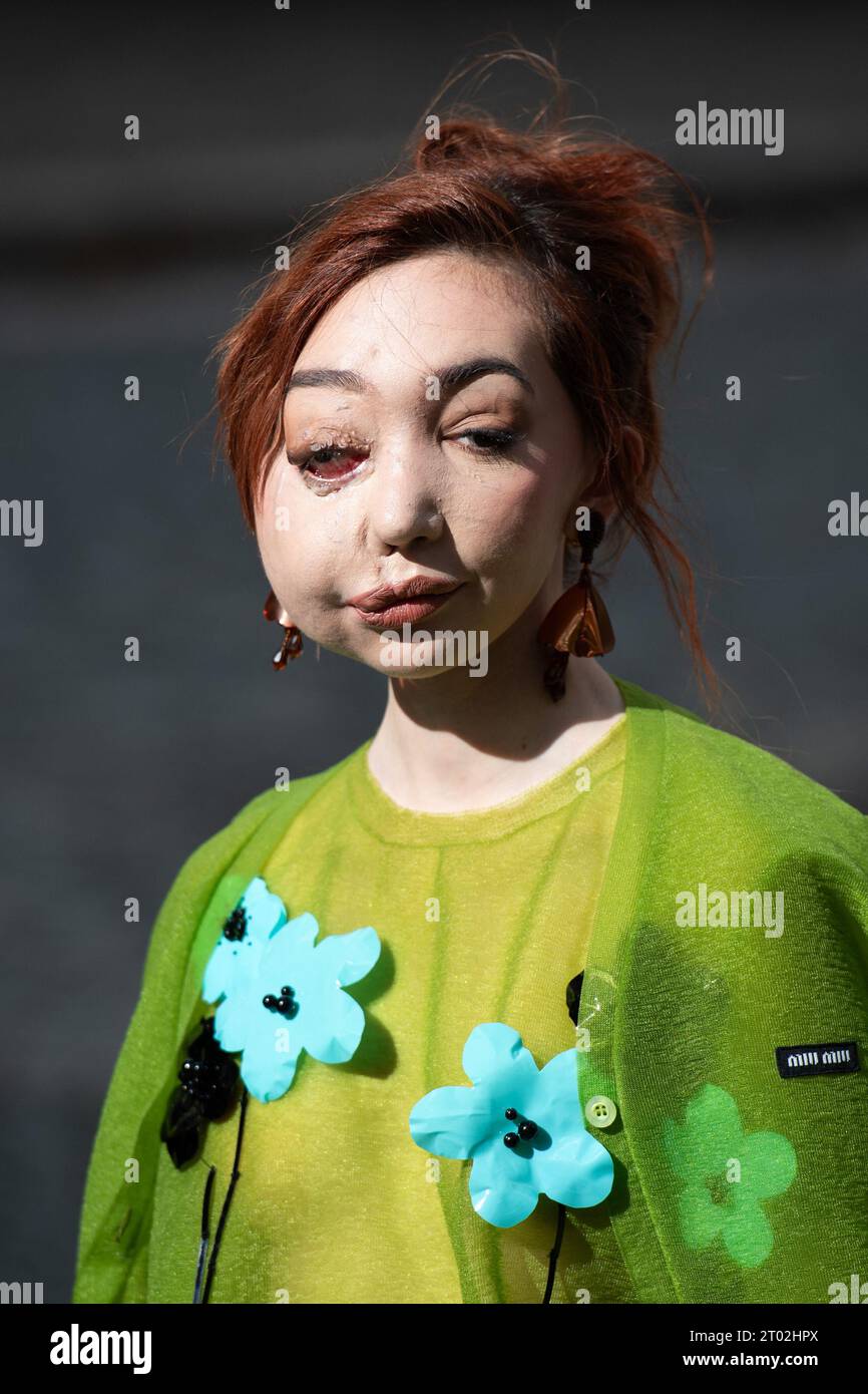 Paris, France. 03rd Oct, 2023. Nikki Lilly Christou attending the Miu