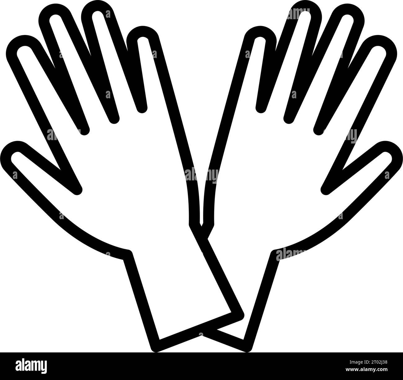 Hair dye gloves outline icon. Hair dye gloves vector icon for web