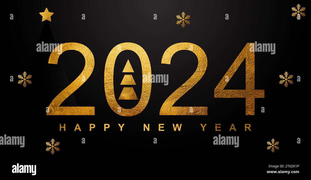 2024. New Year, 2024. Numbers on a background of confetti. Horizontal design. Happy New Year